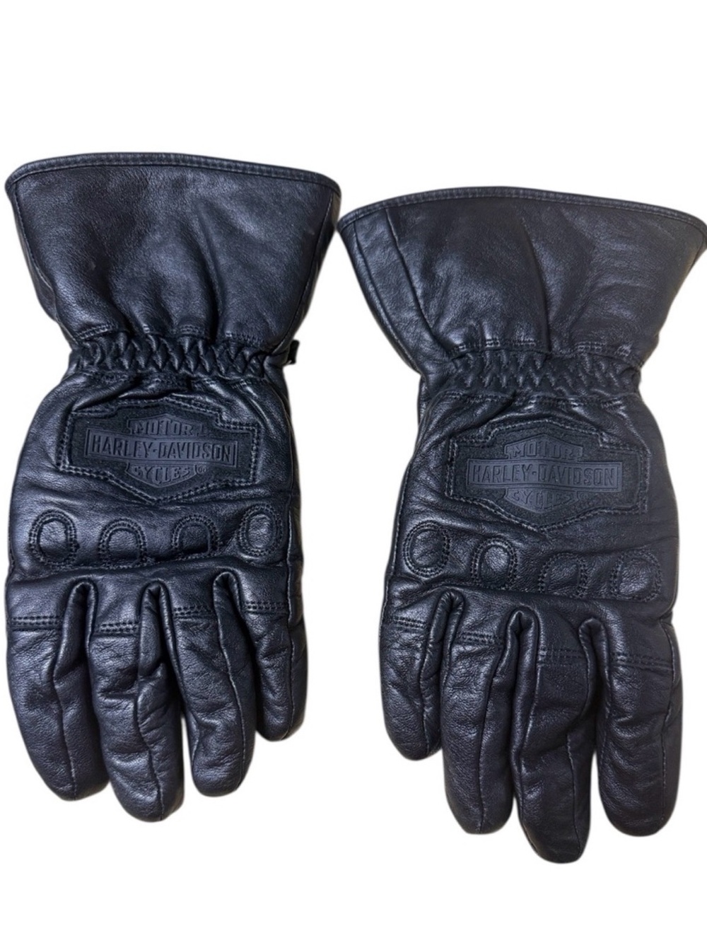 HARLEY DAVIDSON Women Black Leather Insulated Motorcycle Gloves